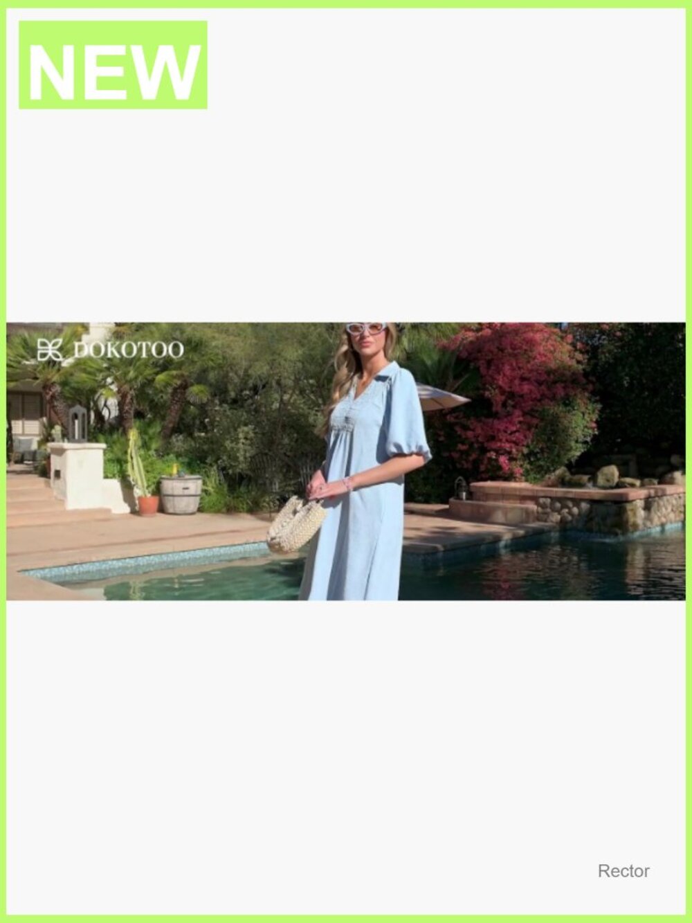 Puff Sleeve V Neck Empire Waist Maxi Dress Summer Casual - Picture 6 of 7